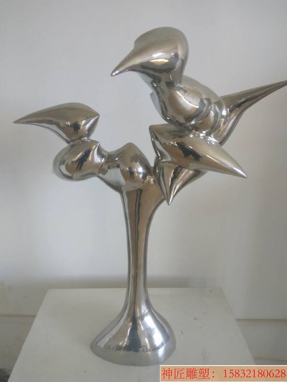 不锈钢小鸟雕塑