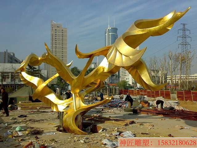 大雁南飞抽象雕塑