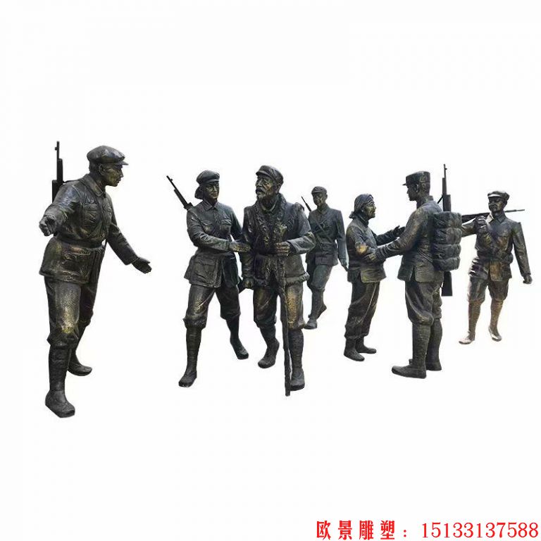八路军人物雕塑，仿铜人物雕塑4