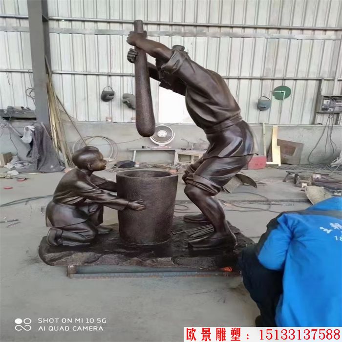 打糍粑人物铜雕塑 铜雕人物雕塑厂家定制