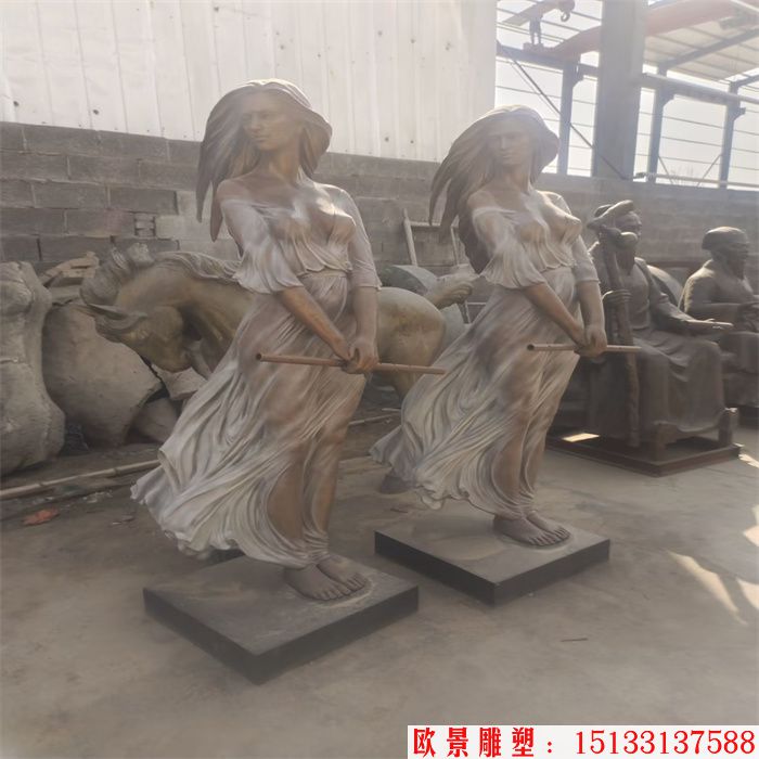 风一样的女人铜雕塑 美女铜雕塑 (2)